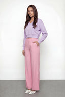 Pintuck Fleece Crop Sweatshirt
