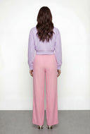 Pintuck Fleece Crop Sweatshirt