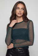 Glam Studded Mesh Crop Top