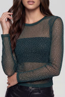 Glam Studded Mesh Crop Top