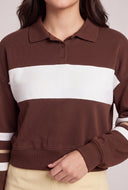 Color Block Polo Sweatshirt