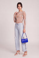Patterned Boat Neck Top