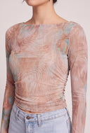 Patterned Boat Neck Top