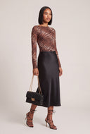 Patterned Boat Neck Top