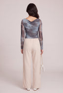 Patterned Boat Neck Top