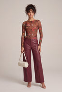 Patterned Boat Neck Top