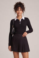Contrast Long Sleeve Collared Top
