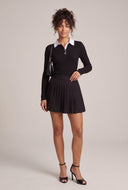 Contrast Long Sleeve Collared Top
