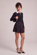 Contrast Long Sleeve Collared Top