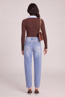 Contrast Long Sleeve Collared Top