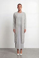 Serenity Cable Knit Open Front Long Cardigan