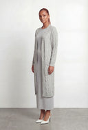 Serenity Cable Knit Open Front Long Cardigan