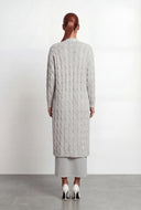 Serenity Cable Knit Open Front Long Cardigan