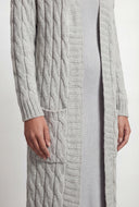 Serenity Cable Knit Open Front Long Cardigan