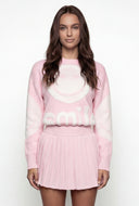 Yareli Chenille Tufted Smile Pullover Sweater