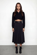Frayed Edge High Low Crop Sweater