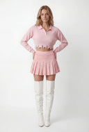 Frayed Edge High Low Crop Sweater