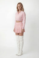Frayed Edge High Low Crop Sweater