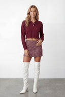 Frayed Edge High Low Crop Sweater