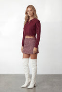Frayed Edge High Low Crop Sweater