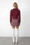 Frayed Edge High Low Crop Sweater