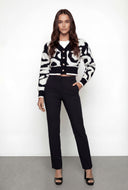 Chenille Swirl Pattern Button Front Cardigan