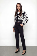 Chenille Swirl Pattern Button Front Cardigan