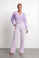 Chenille Swirl Pattern Button Front Cardigan