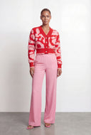 Chenille Swirl Pattern Button Front Cardigan
