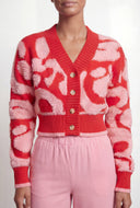 Chenille Swirl Pattern Button Front Cardigan