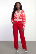 Chenille Swirl Pattern Button Front Cardigan