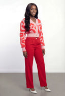 Chenille Swirl Pattern Button Front Cardigan
