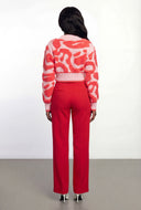 Chenille Swirl Pattern Button Front Cardigan