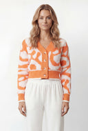Chenille Swirl Pattern Button Front Cardigan