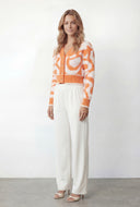 Chenille Swirl Pattern Button Front Cardigan
