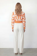 Chenille Swirl Pattern Button Front Cardigan