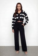 Marina Chenille Heart Crop Cardigan