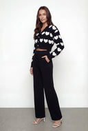 Marina Chenille Heart Crop Cardigan