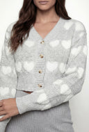 Marina Chenille Heart Crop Cardigan