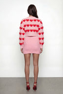 Marina Chenille Heart Crop Cardigan
