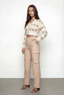 Marina Chenille Heart Crop Cardigan