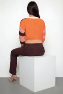 Wrenlee Color Block Chenille Patch Cardigan