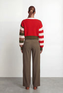 Wrenlee Color Block Chenille Patch Cardigan