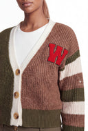 Wrenlee Color Block Chenille Patch Cardigan