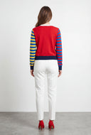 Wrenlee Color Block Chenille Patch Cardigan