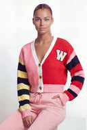 Wrenlee Color Block Chenille Patch Cardigan