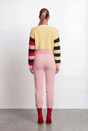 Wrenlee Color Block Chenille Patch Cardigan