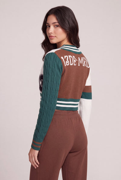 Isla Varsity Crop Cardigan