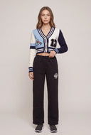 Isla Varsity Crop Cardigan