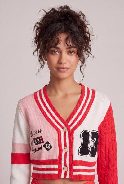 Isla Varsity Crop Cardigan